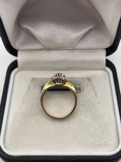 9ct gold topaz and diamond ring