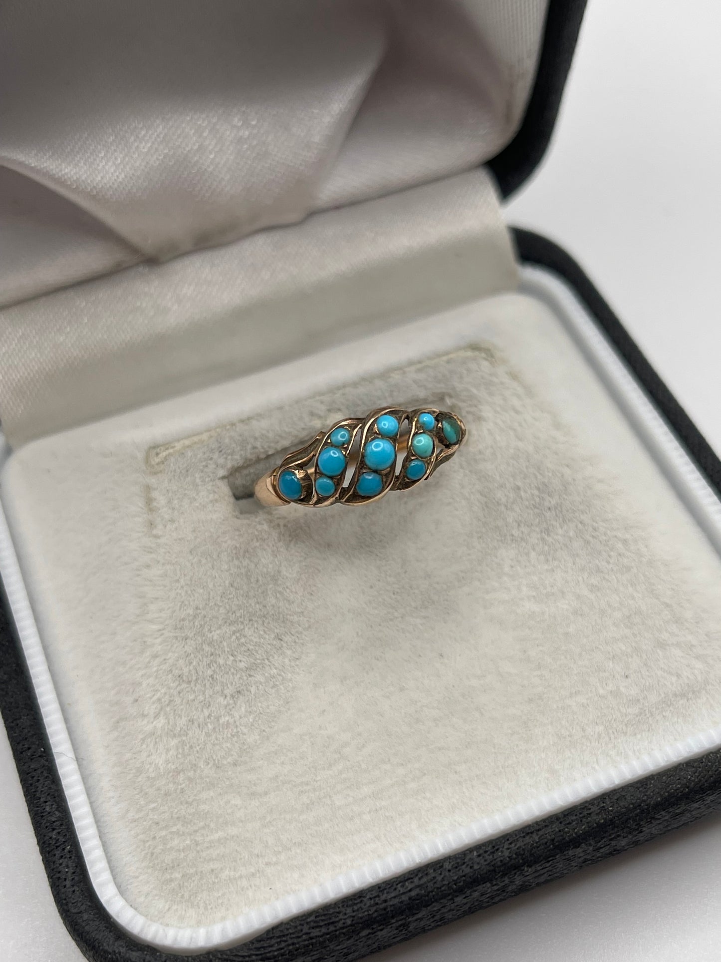 18ct rose gold turquoise ring