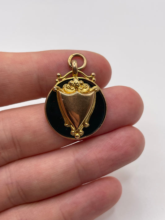 9ct rose gold bloodstone fob pendant