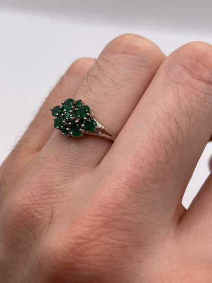 Silver emerald ring