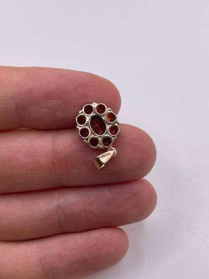 9ct gold garnet cluster pendant