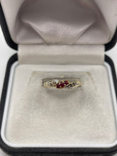 Load image into Gallery viewer, 9ct gold ruby and diamond ring
