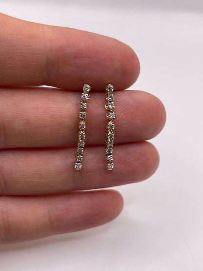 9ct gold diamond earrings