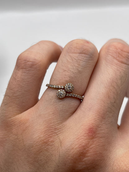 9ct rose gold diamond cluster ring