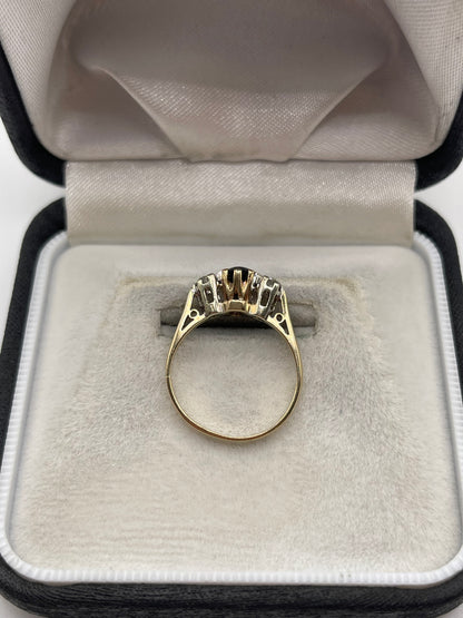 9ct gold sapphire and diamond ring