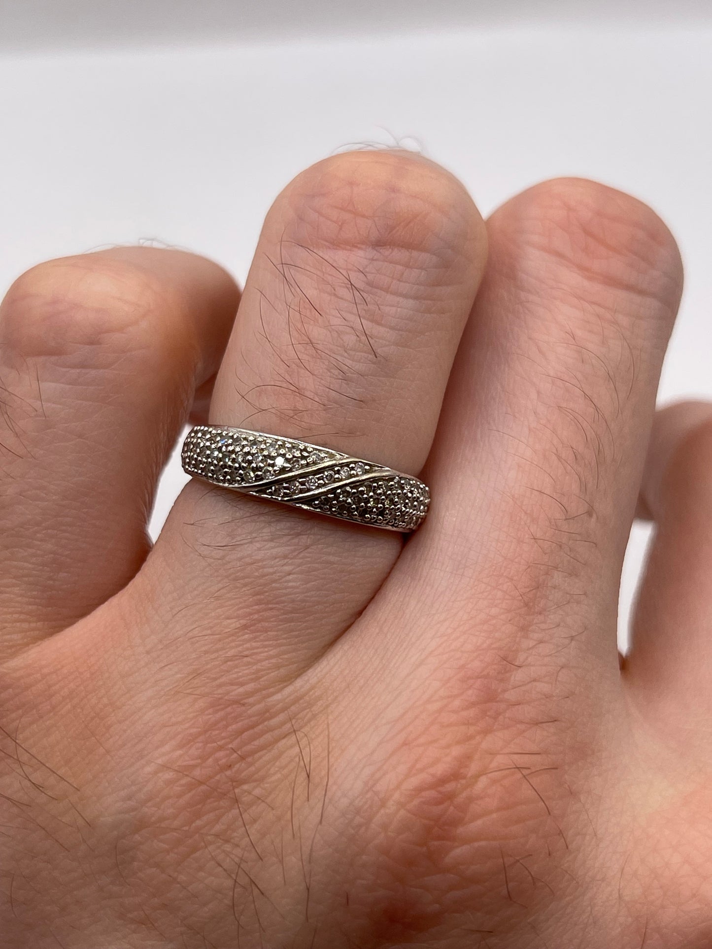 9ct white gold diamond cluster ring