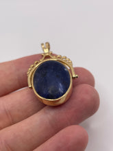 Load image into Gallery viewer, 9ct gold onyx and sodalite spinning fob

