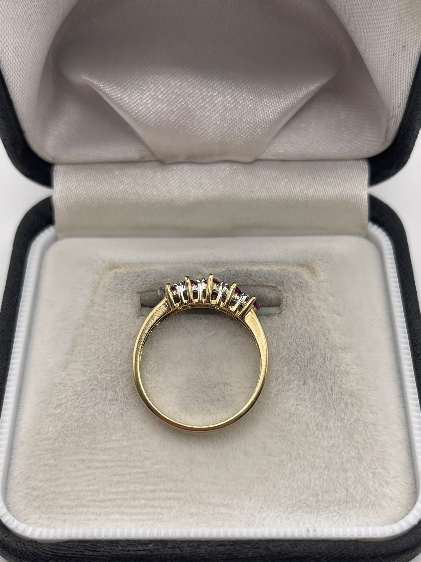 9ct gold ruby and diamond ring