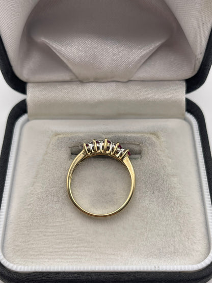 9ct gold ruby and diamond ring