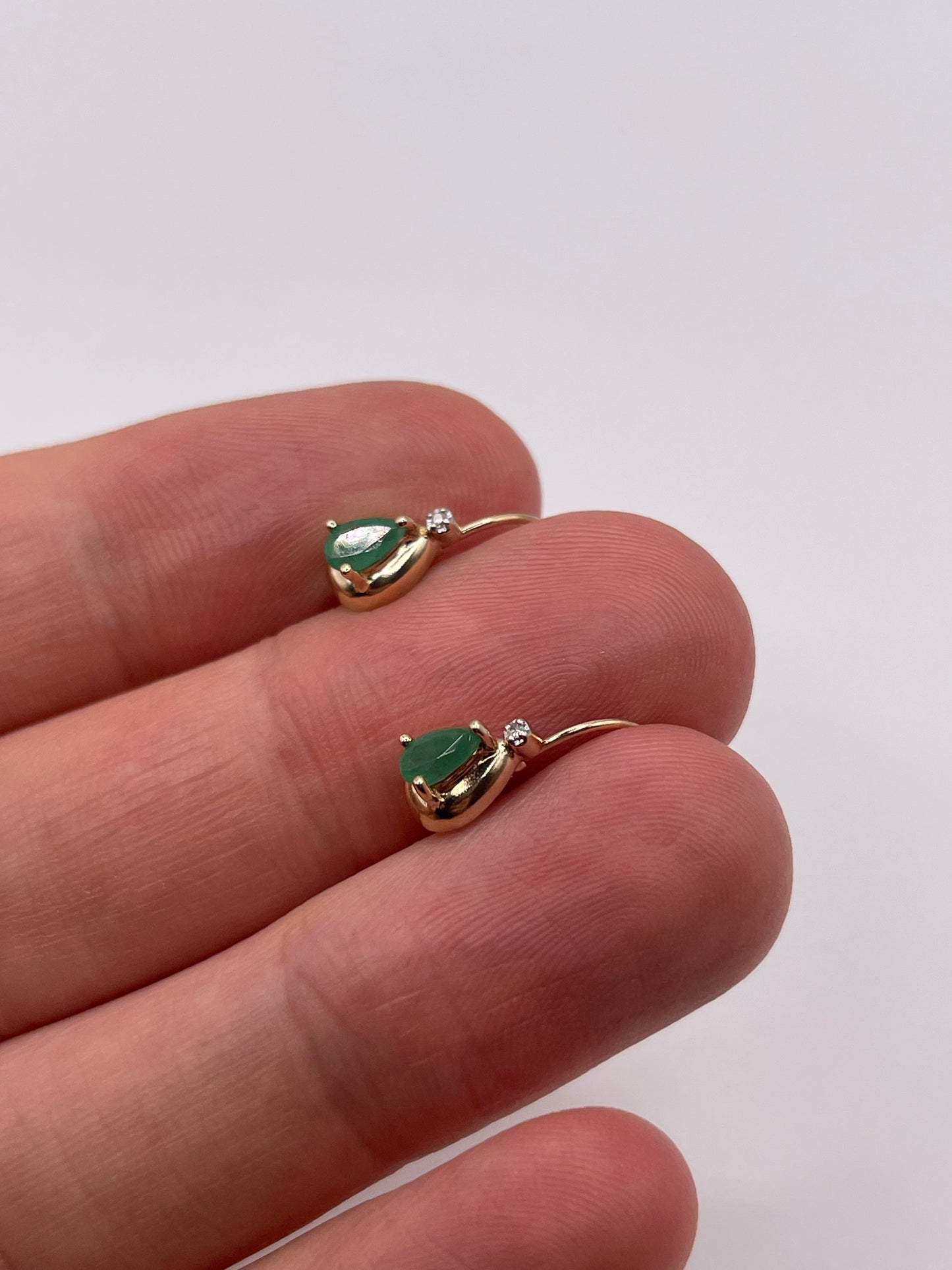 9ct gold emerald and diamond earrings
