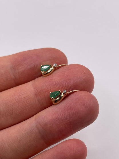 9ct gold emerald and diamond earrings