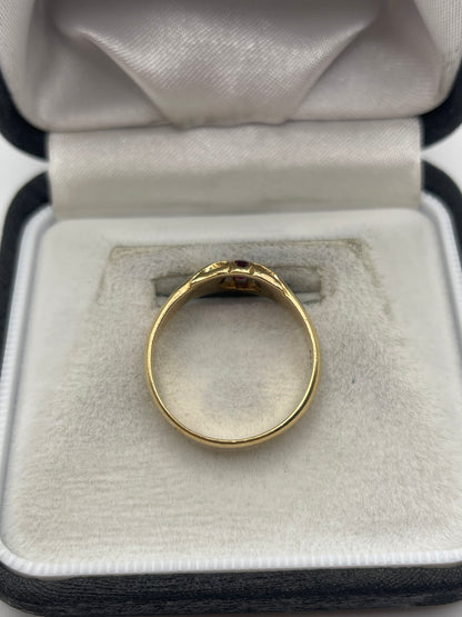 18ct gold ruby gypsy ring