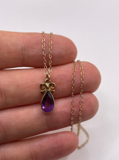 9ct gold amethyst necklace