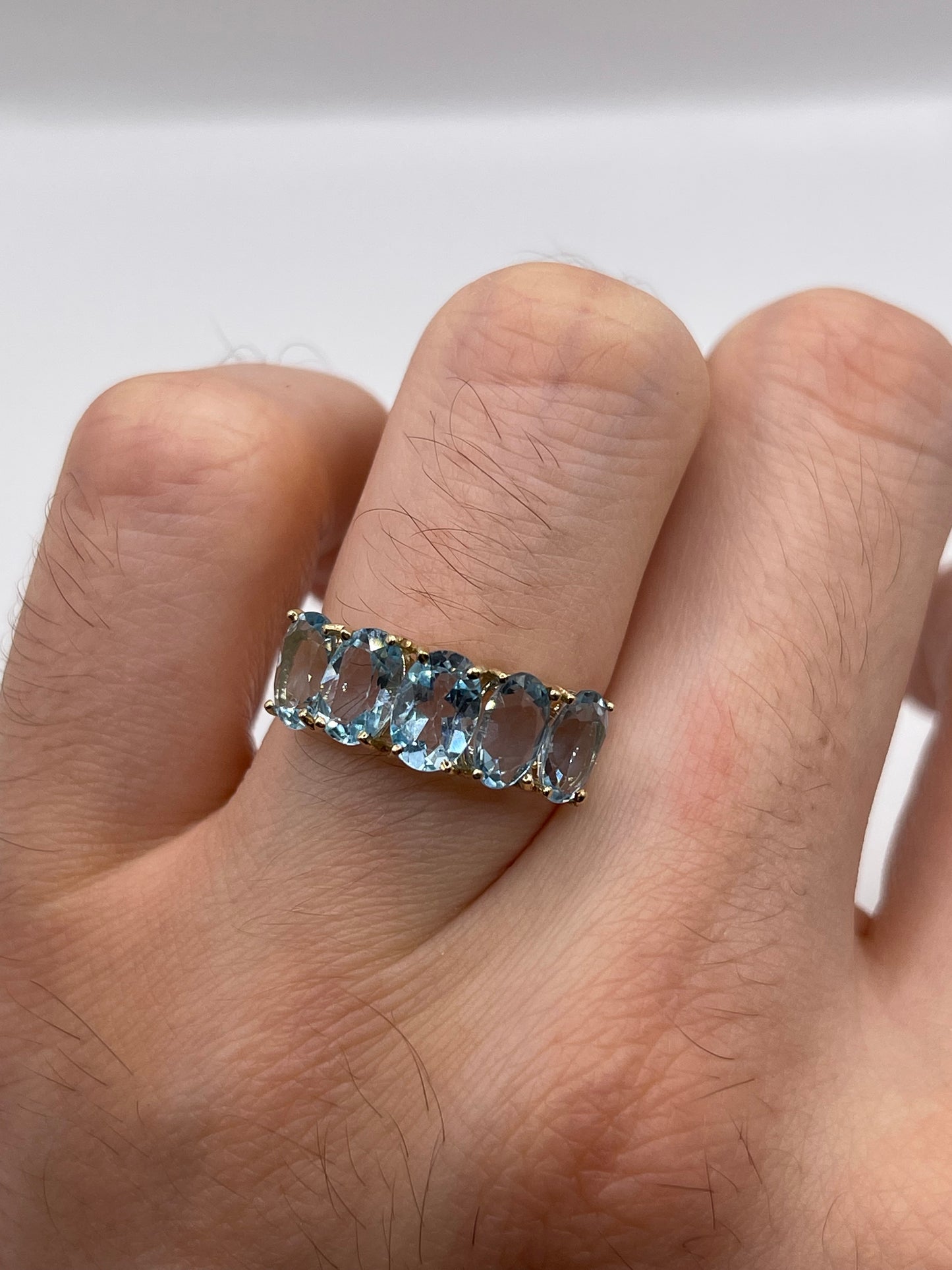 9ct gold blue topaz ring