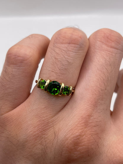 9ct gold diopside ring