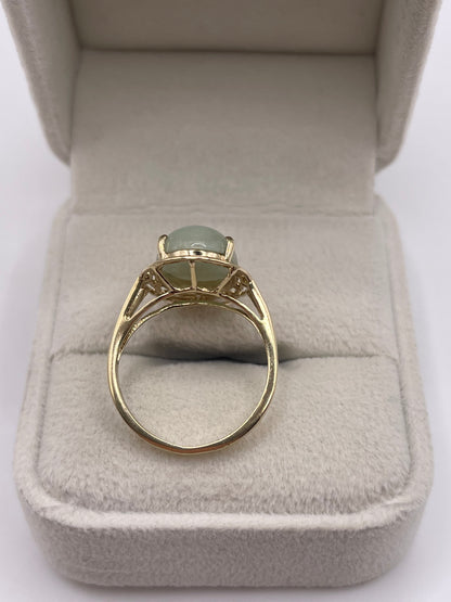 9ct gold jade ring