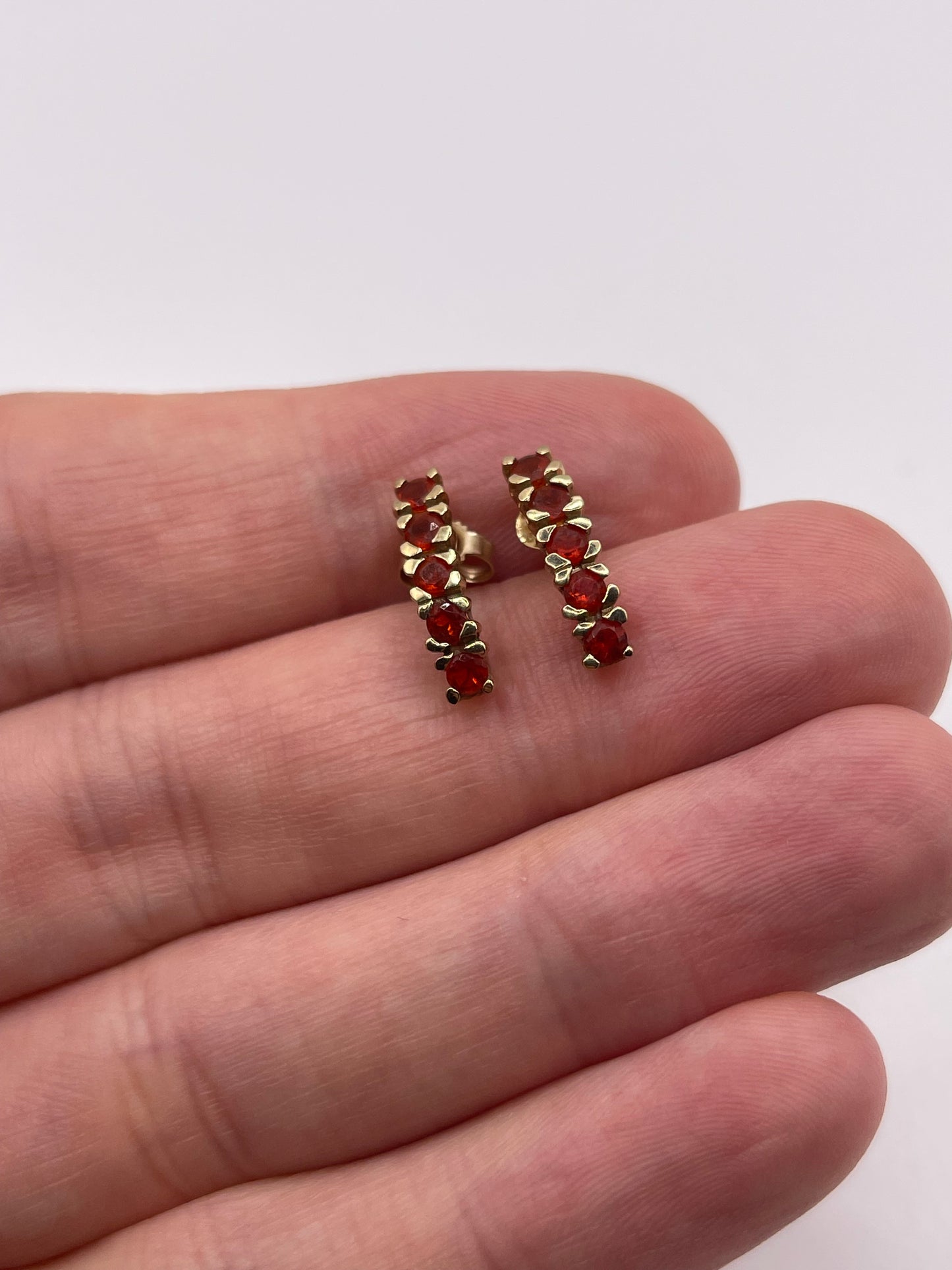 9ct gold fire opal earrings