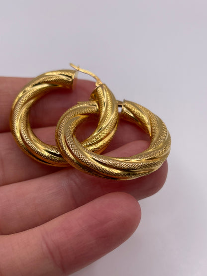 9ct gold creole earrings