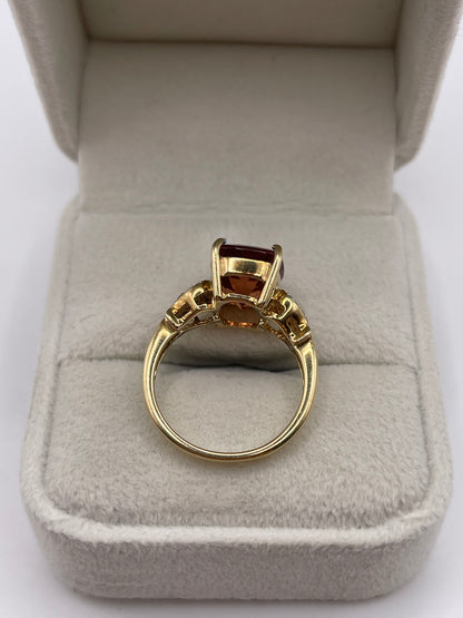 9ct gold tourmaline and diamond ring