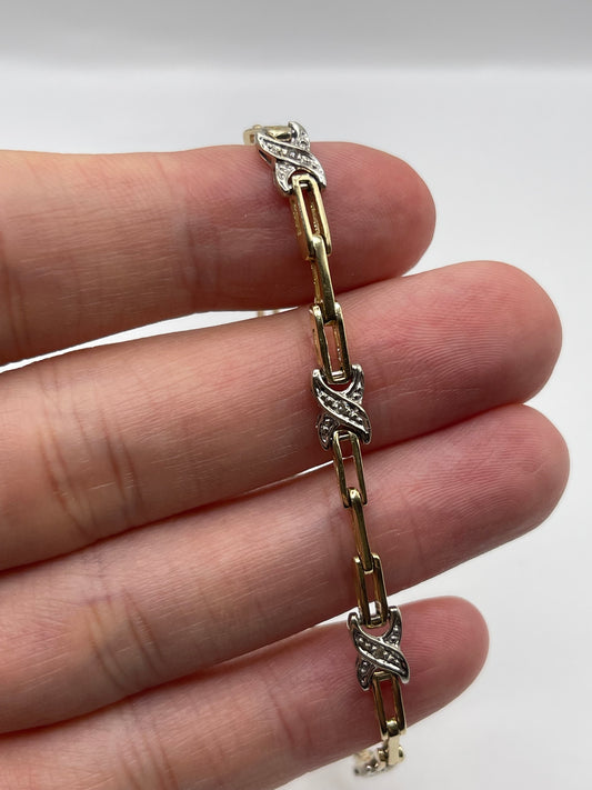 9ct gold diamond bracelet