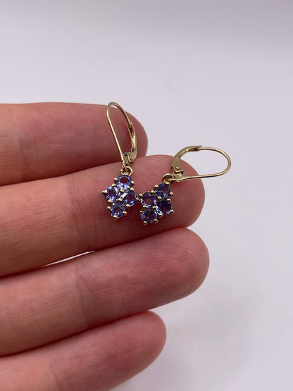9ct gold tanzanite earrings