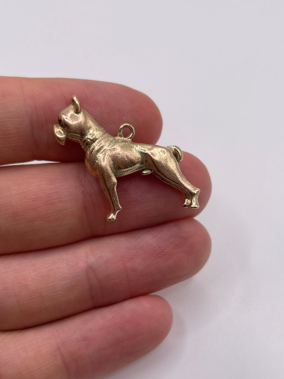 9ct gold ruby dog charm