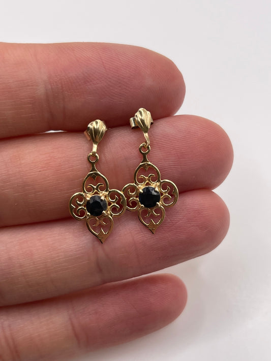 9ct gold sapphire earrings