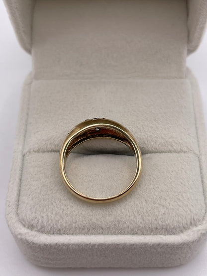 9ct gold cz gypsy ring