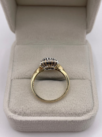 9ct gold sapphire and diamond ring