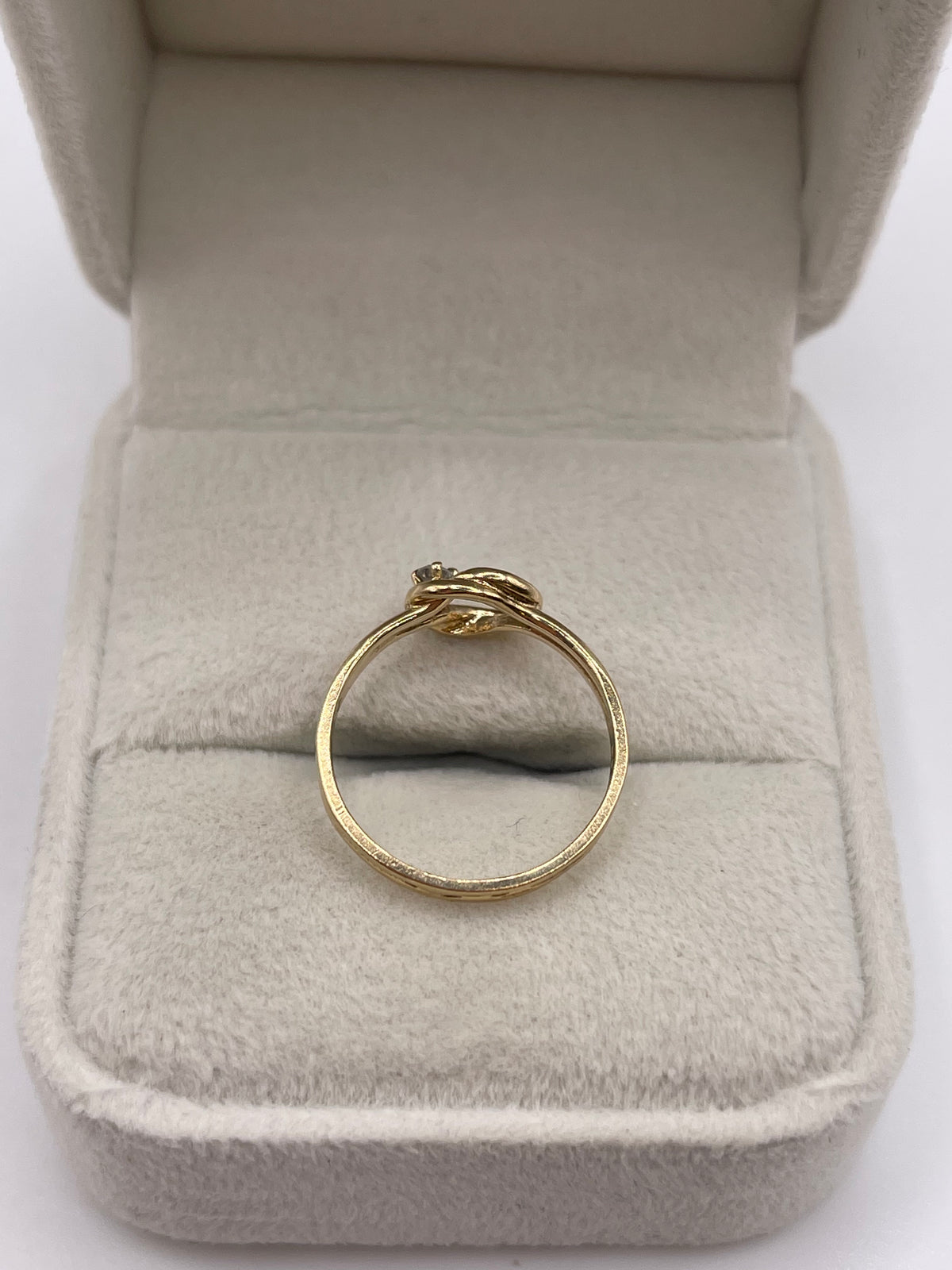 9ct gold diamond knot ring