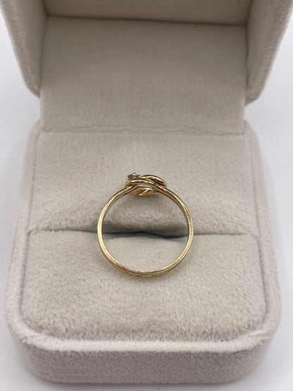 9ct gold diamond knot ring