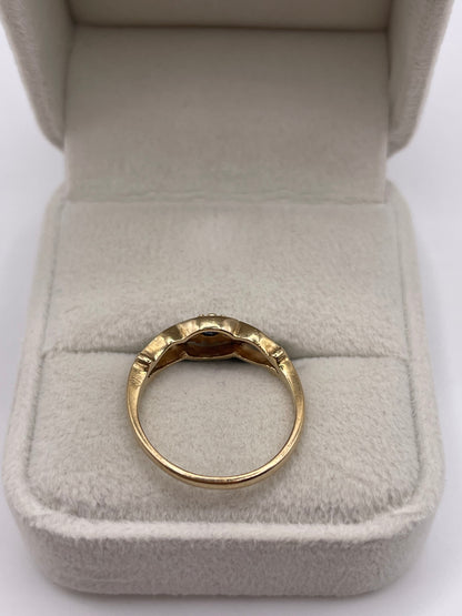9ct gold sapphire and diamond ring