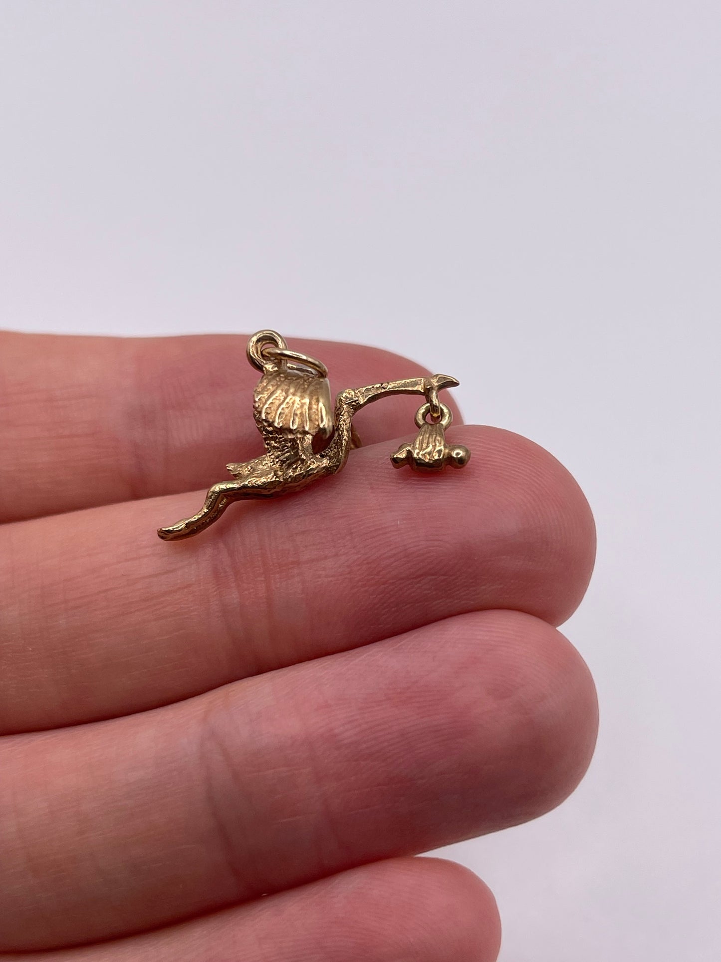 9ct gold stork charm