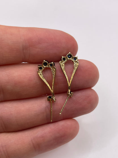 9ct gold sapphire and diamond earrings