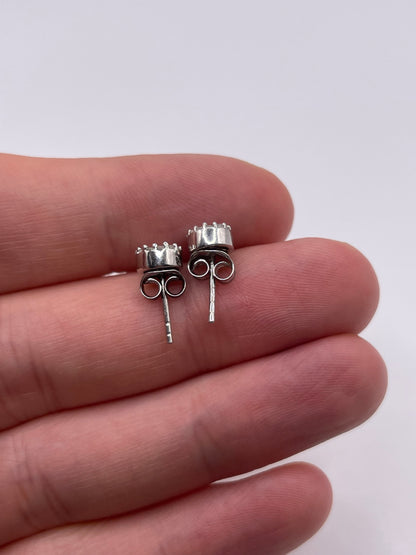 Silver diamond earrings