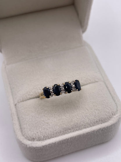 9ct gold sapphire and diamond ring