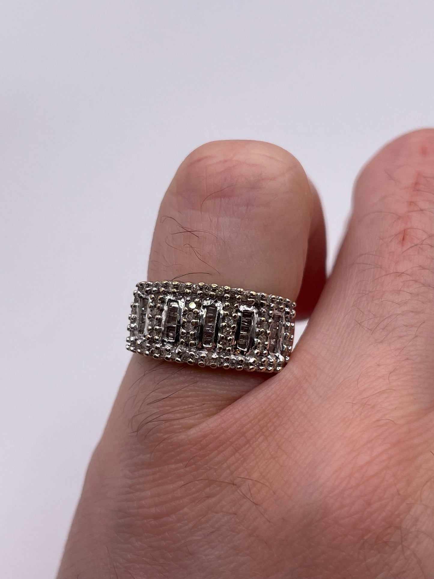 9ct gold diamond cluster ring