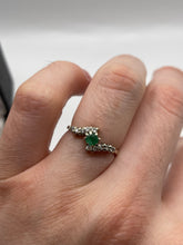 Load image into Gallery viewer, 9ct gold emerald and diamond ring
