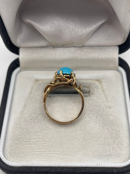 9ct gold turquoise ring