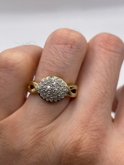 9ct gold diamond cluster ring