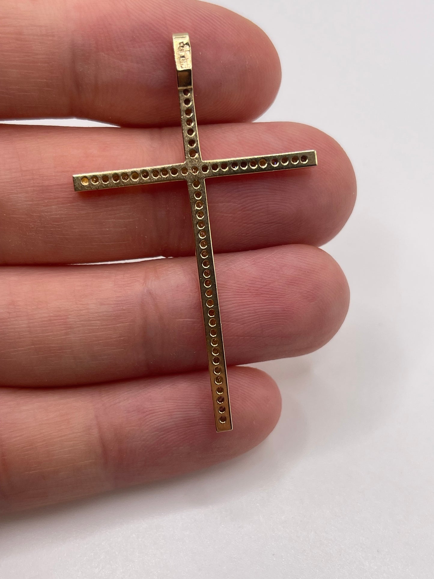 9ct gold diamond cross pendant