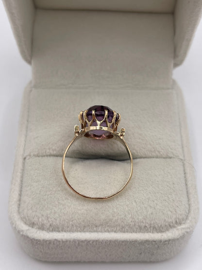 9ct gold amethyst ring