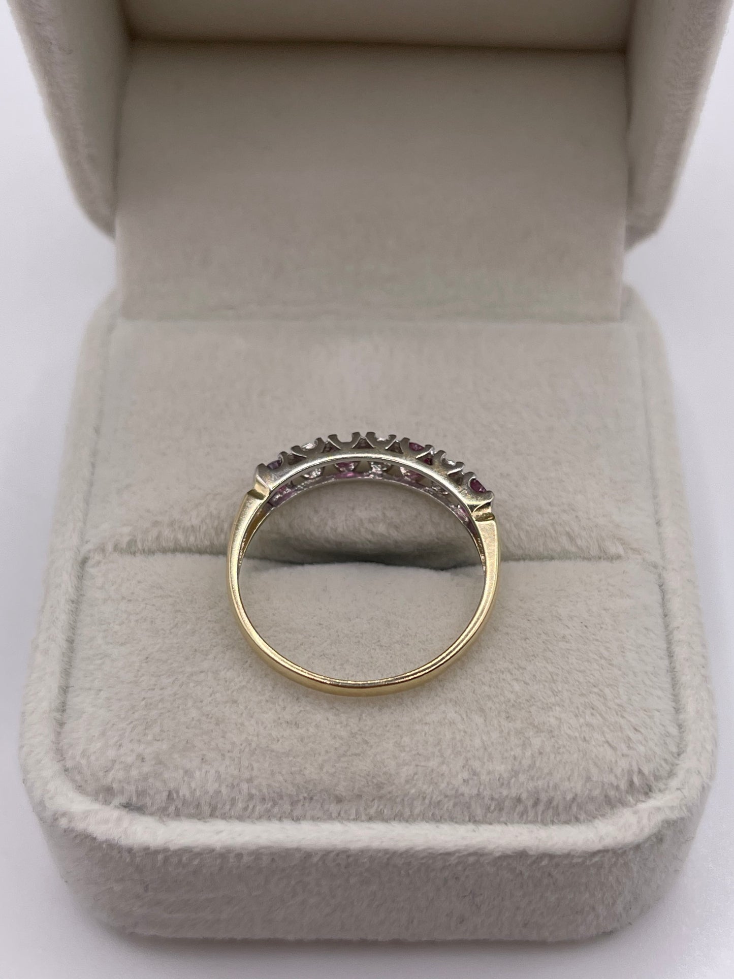 9ct gold ruby and diamond ring