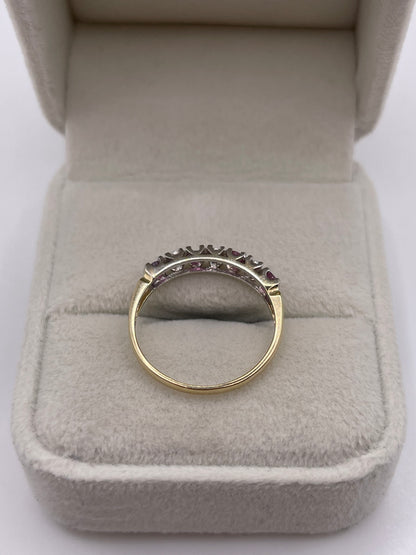 9ct gold ruby and diamond ring