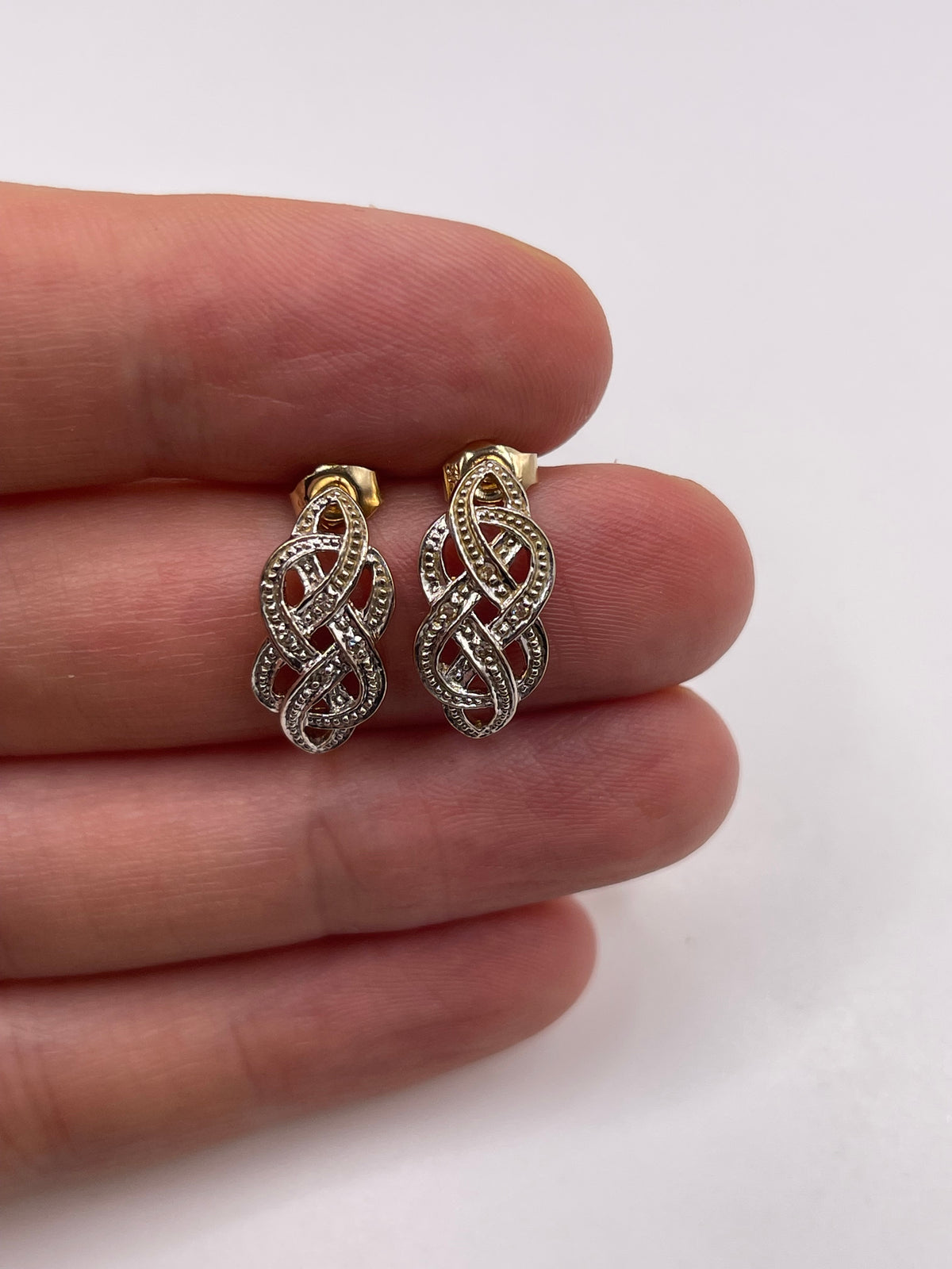 9ct gold diamond earrings