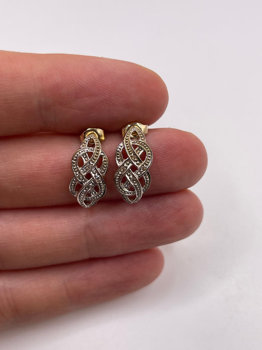 9ct gold diamond earrings