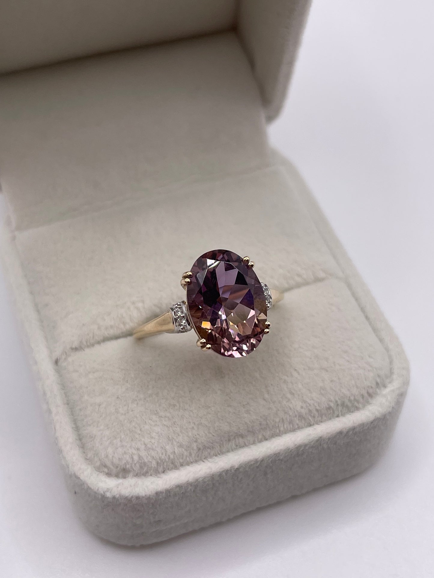 9ct gold ametrine and diamond ring