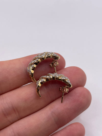 9ct gold diamond knot earrings
