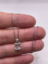 Load image into Gallery viewer, 18ct gold aquamarine and diamond necklace
