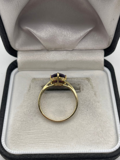 9ct gold amethyst ring